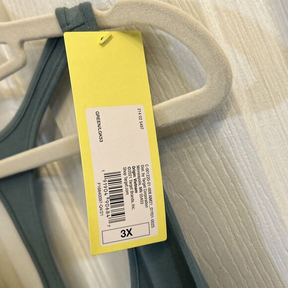 NWT All In Motion Women’s Plus 3X Green Racerback Tank Top Sleeveless Active - Picture 3 of 16